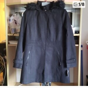 Metaphor Missy Elegant Black Hoodie Coat Size Large